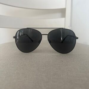 Francesca's Collections Black Aviator Sunglasses